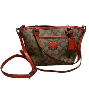 Coach Peyton bag shoulder tote crossbody purse 2012 brown orange clean authentic